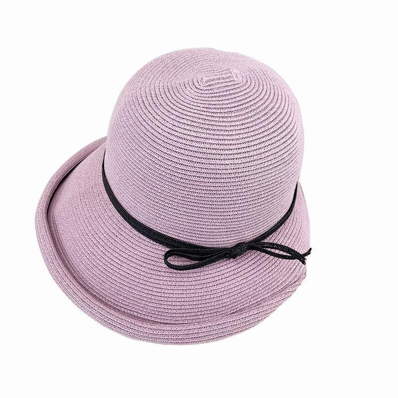 Classic Style Straw Hat Women Foldable Traveling Summer Women's Big Sun Hat Vintage Design Wide Side Straw Hat Female Summer Beach Hat Holiday Party Cap 56-58CM Stevvex