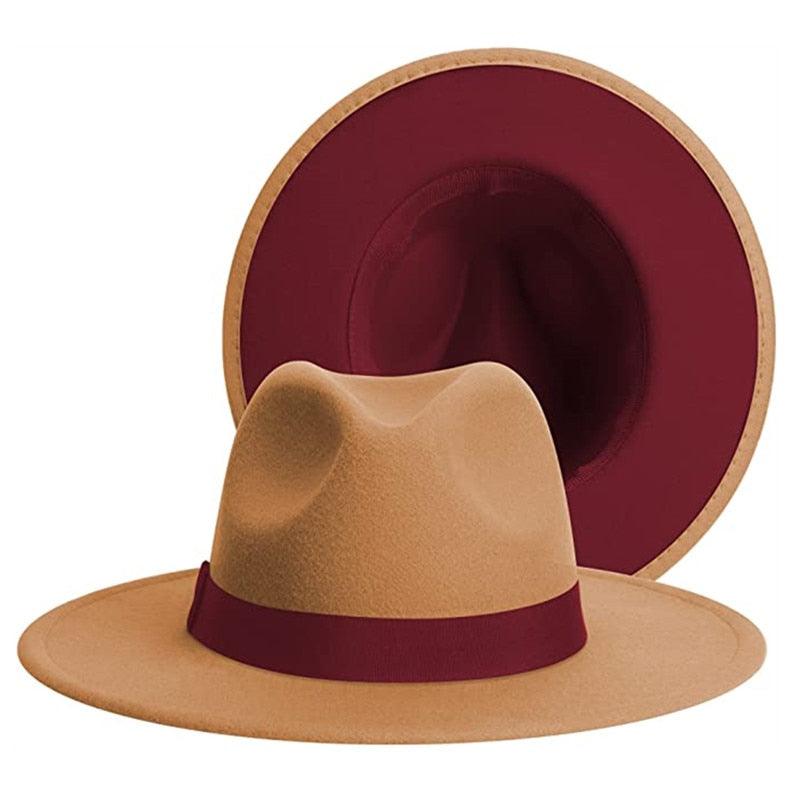 Classic Wide Brim Fedora Hat Men Women Two Colors Fedora Hats Cowboy Hat White Blue Belt Beautiful Design Soft Unisex Party Formal Hat 56-58CM Stevvex