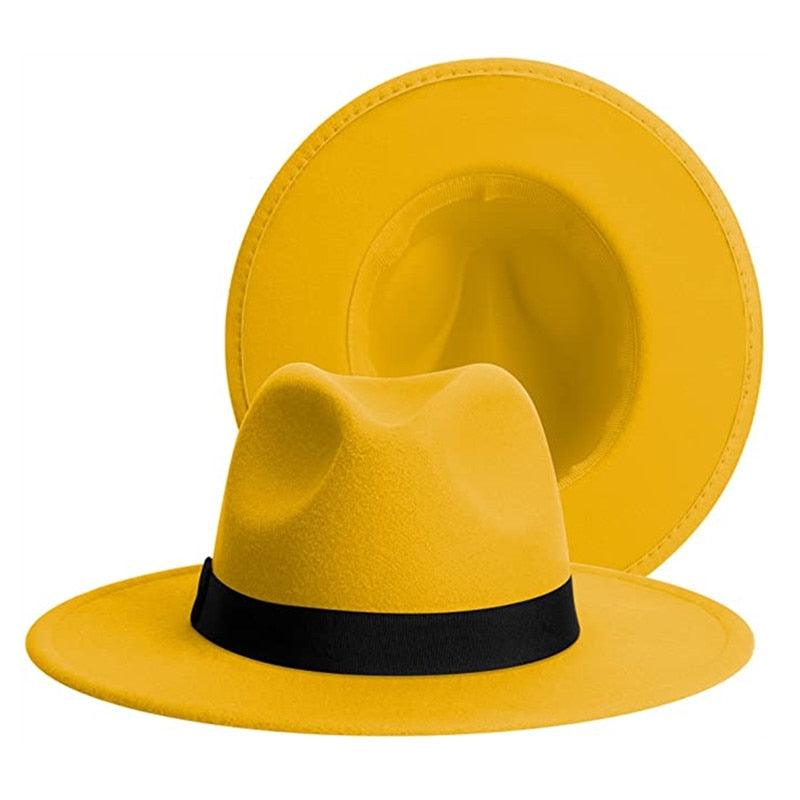 Classic Wide Brim Fedora Hat Men Women Two Colors Fedora Hats Cowboy Hat White Blue Belt Beautiful Design Soft Unisex Party Formal Hat 56-58CM Stevvex
