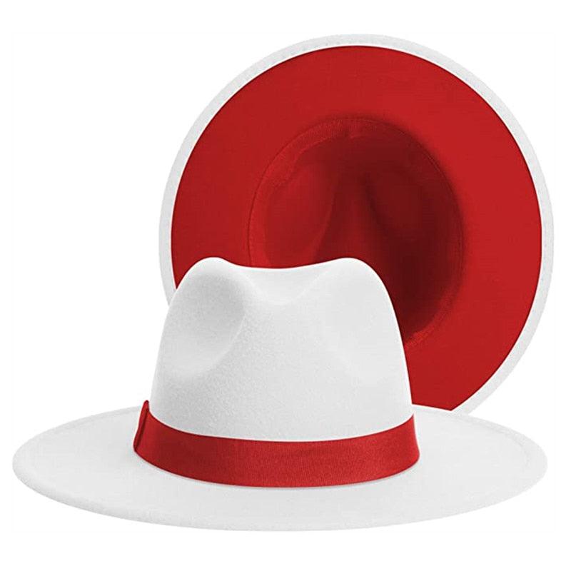 Classic Women's Fedora Hats Bright Colors Wide Brim Summer Hat Wide Brim Fedora Hat Men Women Two Colors Cowboy Fedora Comfortable Hats Stevvex