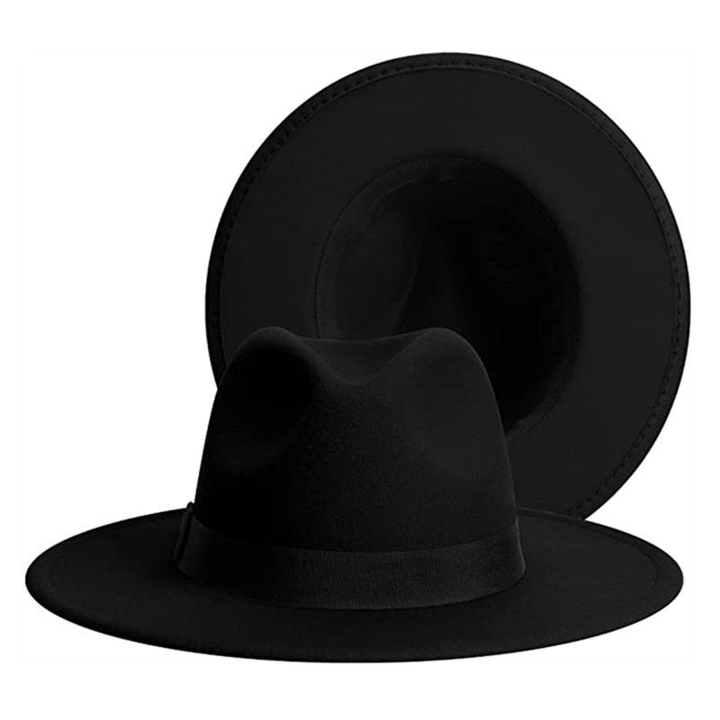 Classic Women's Fedora Hats Bright Colors Wide Brim Summer Hat Wide Brim Fedora Hat Men Women Two Colors Cowboy Fedora Comfortable Hats Stevvex