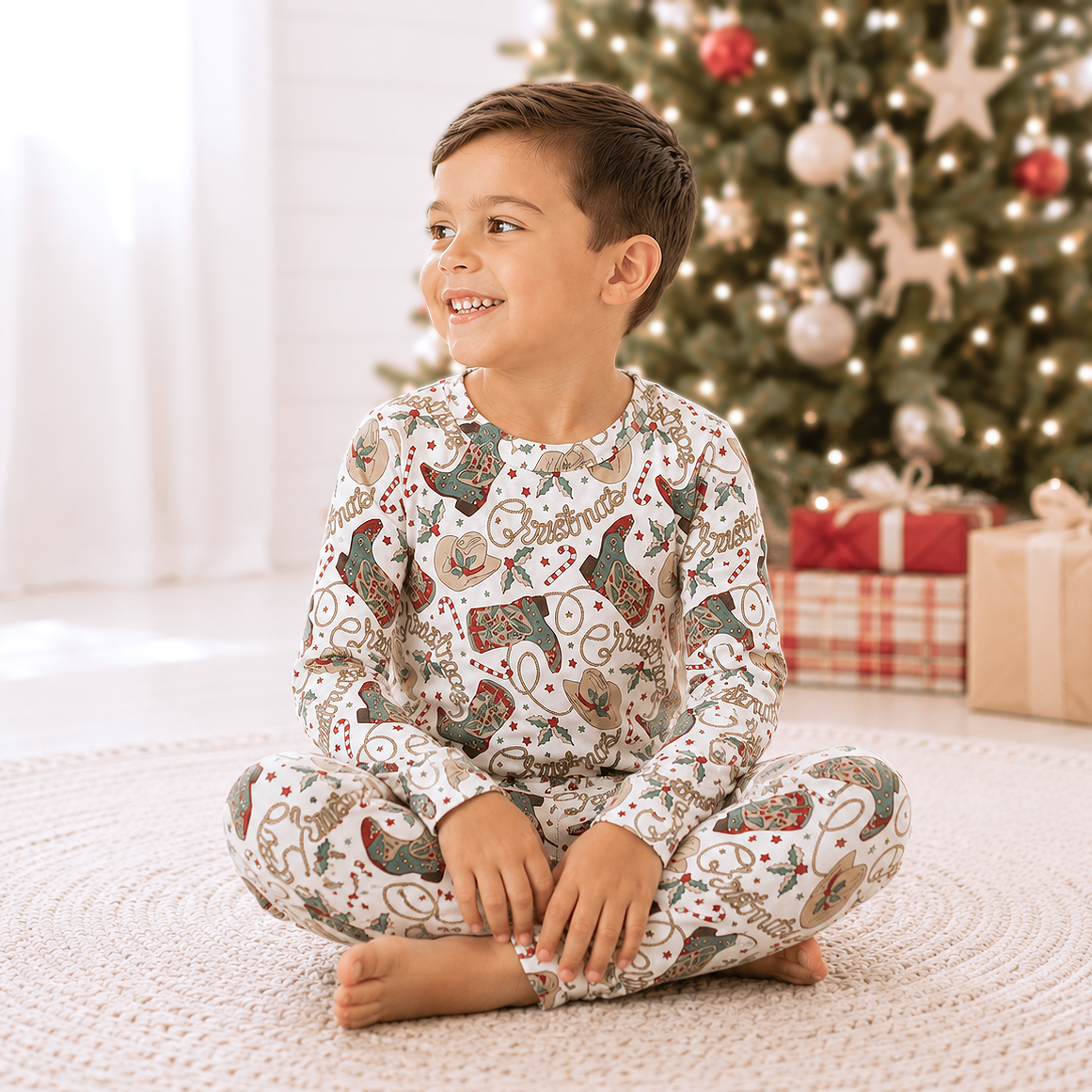 Western Christmas Pajamas for Kids – Bamboo Holiday PJs Tesa Babe