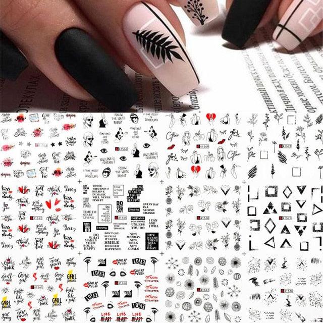 Colorful Wave Geometrics Shaped Water Decals Stickers For Nails Snake And Face Image Sliders Nail Art Decoration Decor Tip Transfer Nail Decals Sticker For Pretty Girl Self-Adhesive Nail Decals Designer Nail Stickers for Acrylic