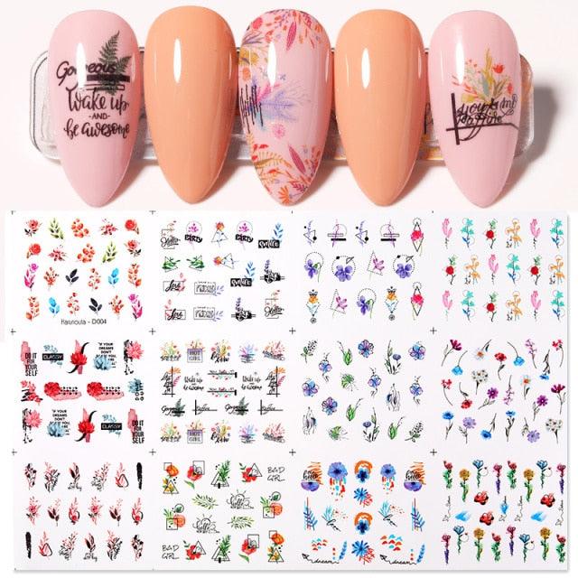 Colorful Wave Geometrics Shaped Water Decals Stickers For Nails Snake And Face Image Sliders Nail Art Decoration Decor Tip Transfer Nail Decals Sticker For Pretty Girl Self-Adhesive Nail Decals Designer Nail Stickers for Acrylic