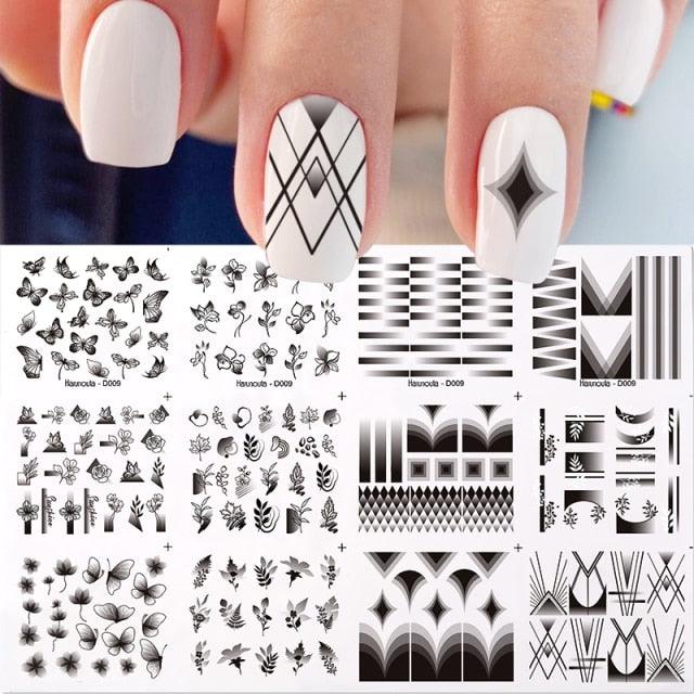 Colorful Wave Geometrics Shaped Water Decals Stickers For Nails Snake And Face Image Sliders Nail Art Decoration Decor Tip Transfer Nail Decals Sticker For Pretty Girl Self-Adhesive Nail Decals Designer Nail Stickers for Acrylic
