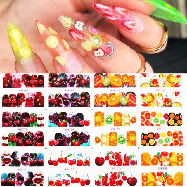 Colorful Wave Geometrics Shaped Water Decals Stickers For Nails Snake And Face Image Sliders Nail Art Decoration Decor Tip Transfer Nail Decals Sticker For Pretty Girl Self-Adhesive Nail Decals Designer Nail Stickers for Acrylic