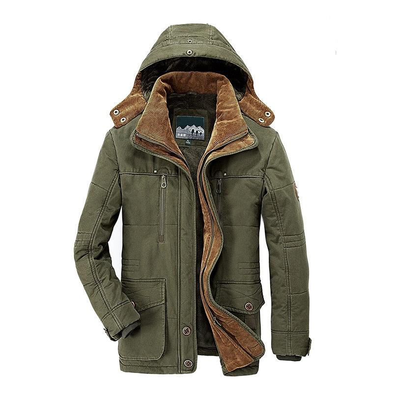 Comfortable Dark Blue Men's Casual Jacket Fashion Winter Male Thick Overcoat Stylish New Design Hooded Jacket Warm Winter Jacket For Men Soft Cotton Jackets Winter Snow Warm Jackets With Hood Stevvex