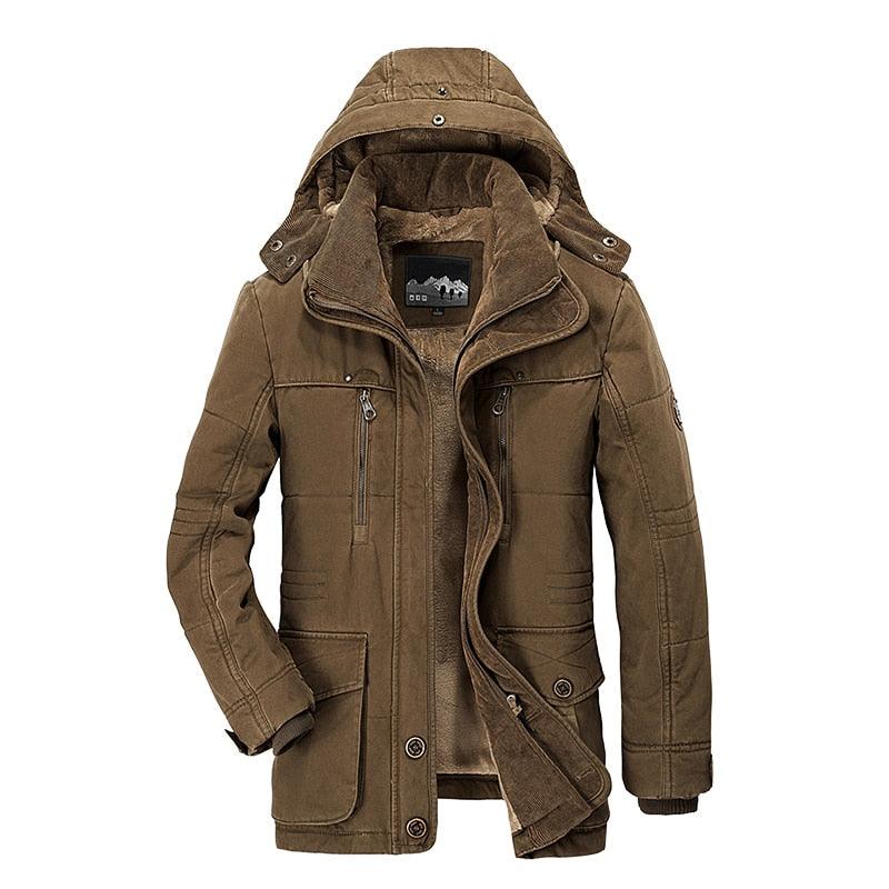 Comfortable Dark Blue Men's Casual Jacket Fashion Winter Male Thick Overcoat Stylish New Design Hooded Jacket Warm Winter Jacket For Men Soft Cotton Jackets Winter Snow Warm Jackets With Hood Stevvex