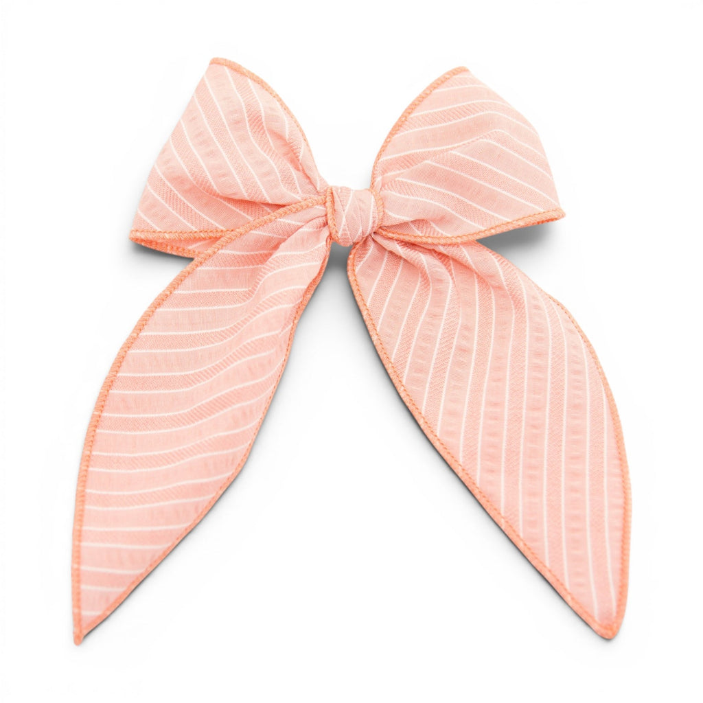 Coral Stripe - Darling Hair Bow