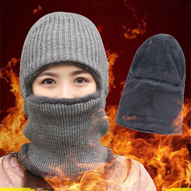 Coral Fleece Winter hat Beanies Hat Scarf Warm Breathable Wool Knitted Hat For women Double Layers Protection Cap Mask Scarf Hat Set Outdoor Sport Warm Beanies Hat For Men Knitted Hats Bandana Hiking Camping Kid Neck Warmer Cap Stevvex