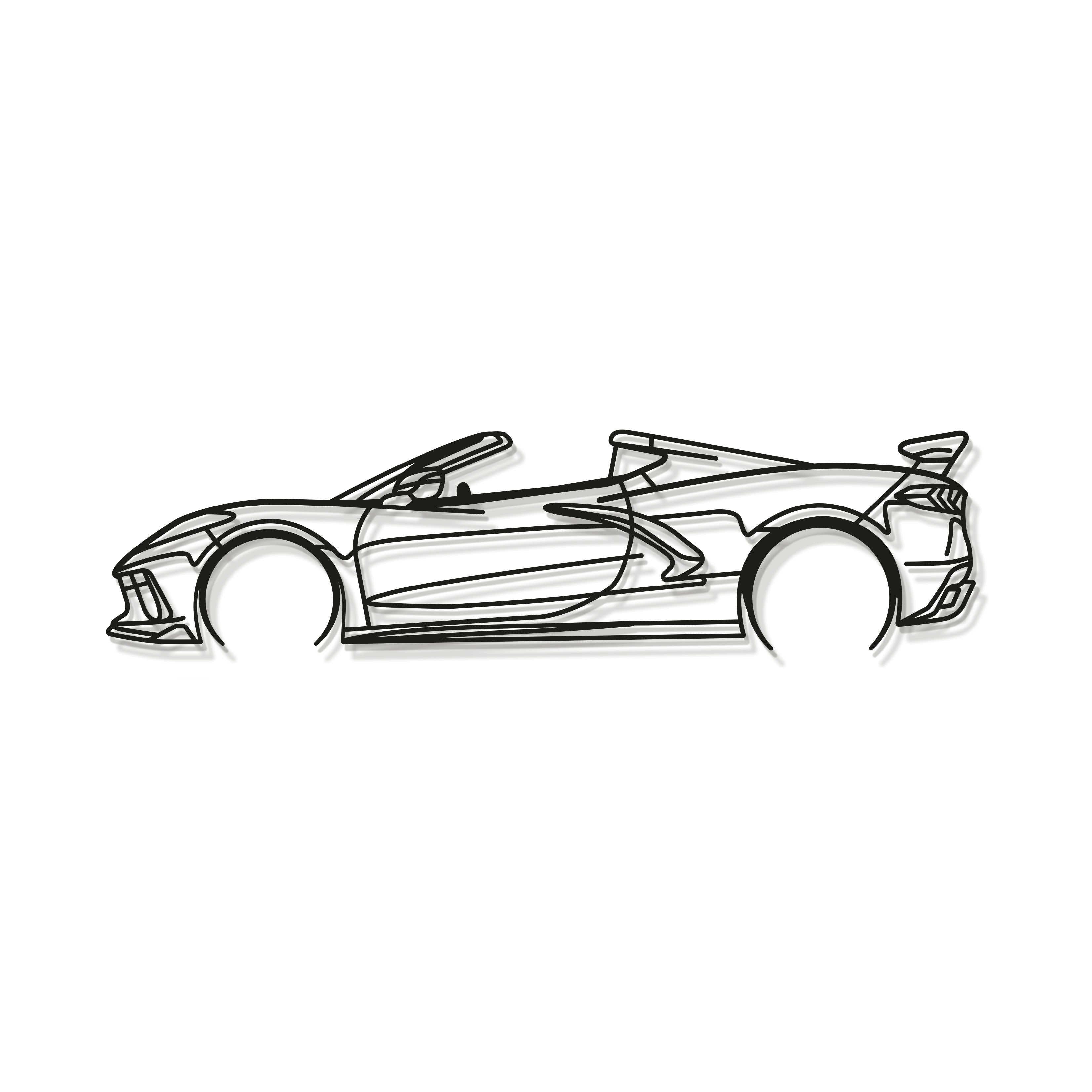 Corvette C8 Detailed Metal Car Wall Art - MT0922 Modello Turbo