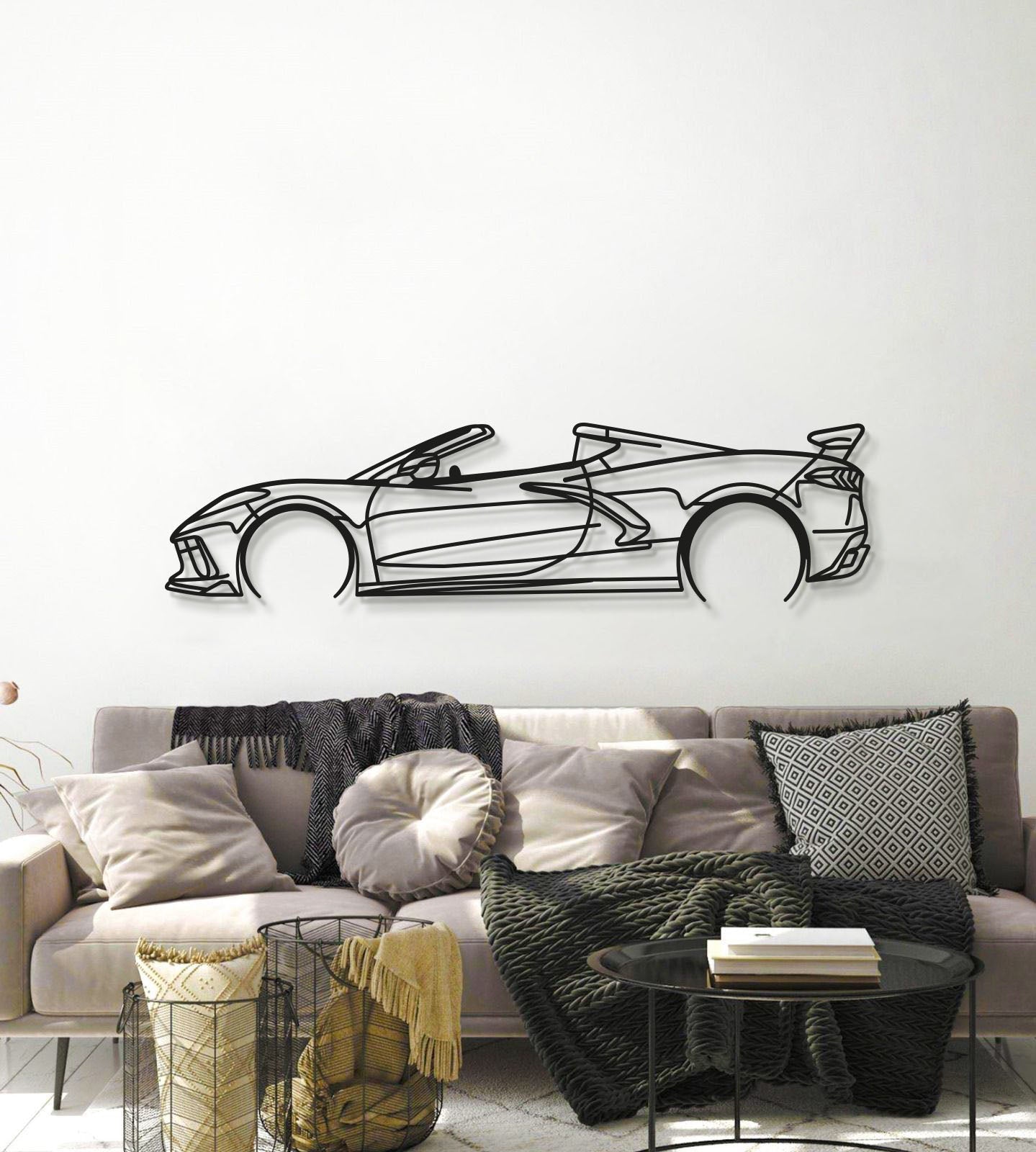 Corvette C8 Detailed Metal Car Wall Art - MT0922 Modello Turbo