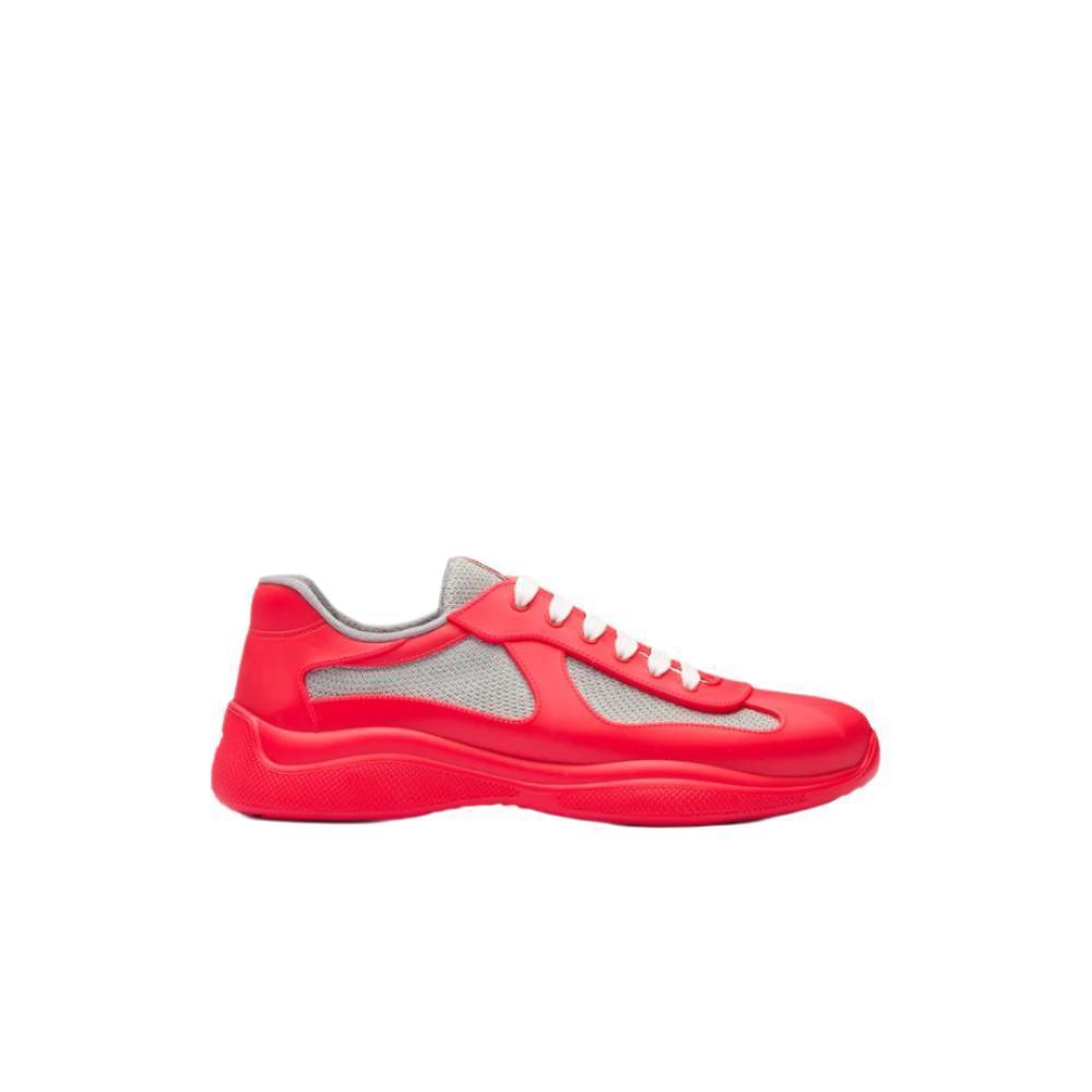 Prada America's Cup Soft rubber and bike fabric sneaker 'Red' Banlieue91