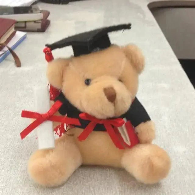 Cute And Charming 9cm Lovely Bear Plush Doll with Graduation Outfit, Realistic Stuffed Baby Doll Teddy Plush Toy for Children and Adult Gift Stevvex