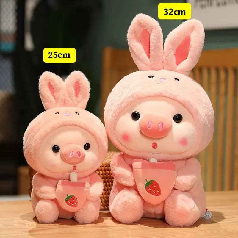 Pig Boba Plush Toy Cute Bubble Tea Stuffed Animal for Kids Dashing Nova