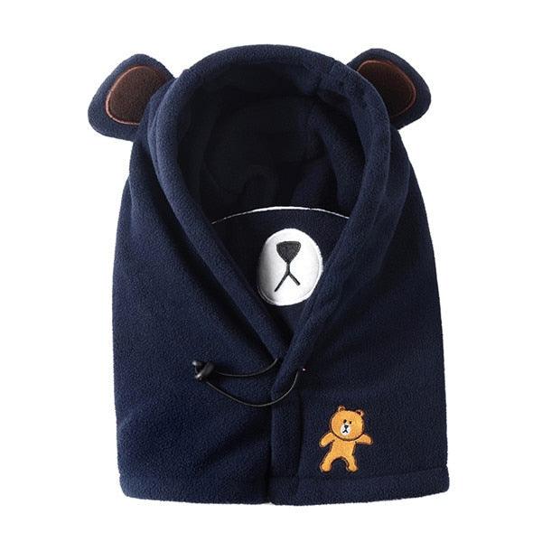 Cute Cartoon Children Winter Animal Bear Ski Masks Hats Kids Baby Thermal Fleece Balaclava Face Beanies Warmer Skellies Hats Kids Winter Fleece Warmer Balaclava Cap Thermal Tactical Military Helmet Windproof Full Face Mask Cover Ski Beanies Stevvex
