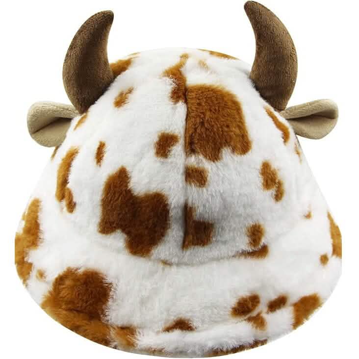 Cute Cow Print Fuzzy Bucket Hat DailySale