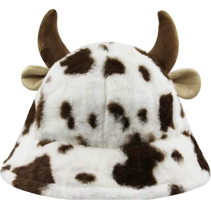Cute Cow Print Fuzzy Bucket Hat DailySale