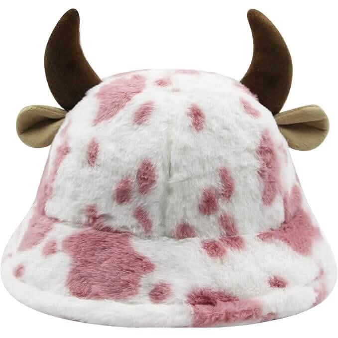 Cute Cow Print Fuzzy Bucket Hat DailySale