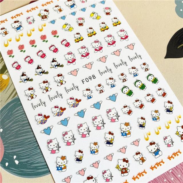 Cute rabbit Cute cat  Japanese Justice Girl 3D Back Glue Nail Sticker Nail Decoration Nail Art Nail Ornament Self Adhesive Nail Decals for Nail Art Decoration Including Hearts Stars Letters Bowknot Leaves Flowers Plants Fruits Butterflies for Woman