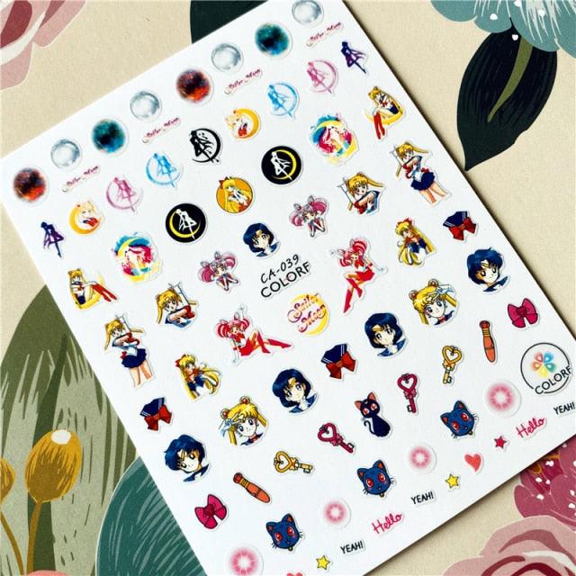 Cute rabbit Cute cat  Japanese Justice Girl 3D Back Glue Nail Sticker Nail Decoration Nail Art Nail Ornament Self Adhesive Nail Decals for Nail Art Decoration Including Hearts Stars Letters Bowknot Leaves Flowers Plants Fruits Butterflies for Woman