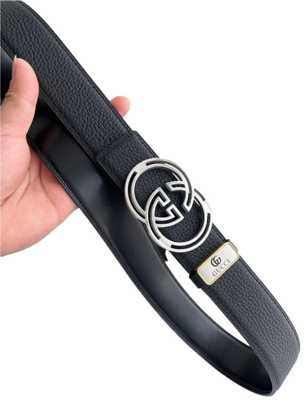 GUCCI Embellished coated-canvas and leather belt 'Black' Banlieue91