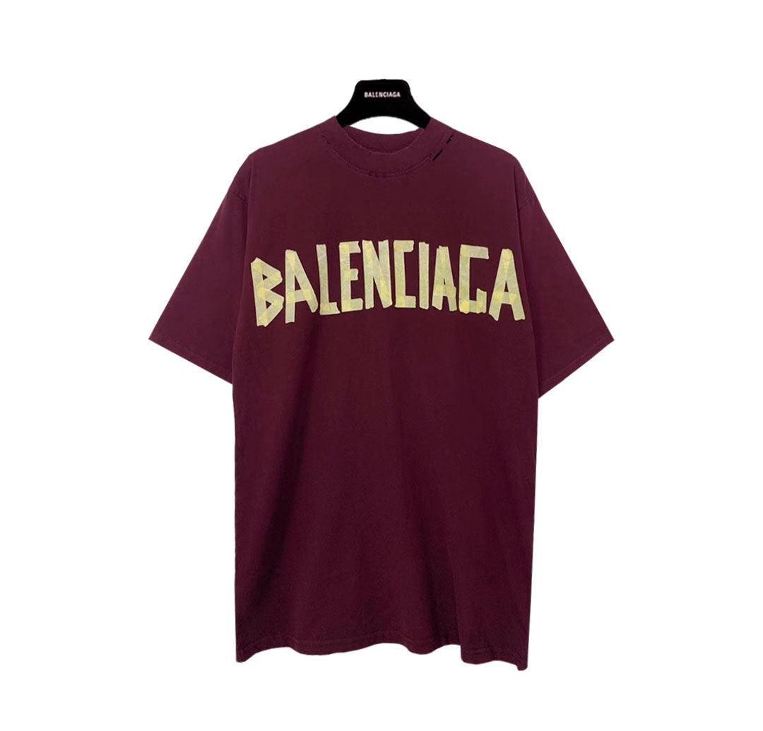 Balenciaga Dark Red T-Shirt Without Collar Banlieue91