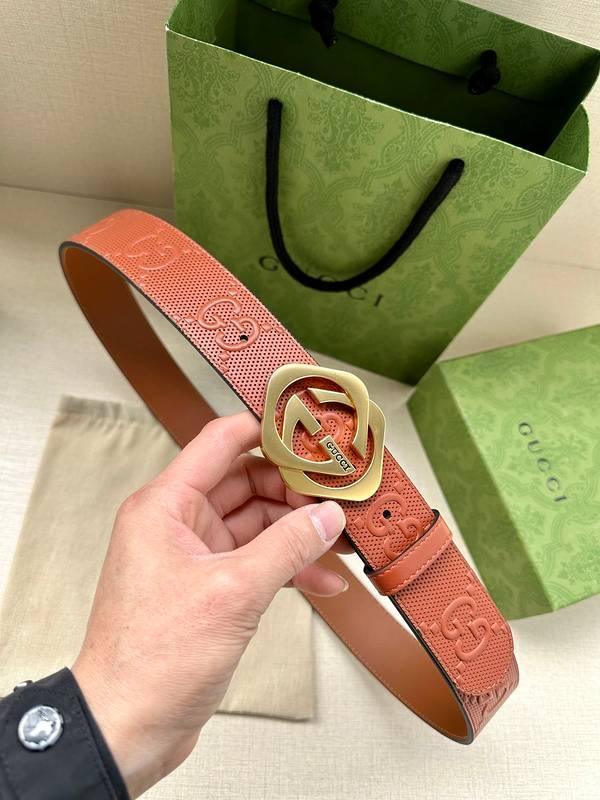 GUCCI Embellished coated-canvas and leather belt 'Red' Banlieue91
