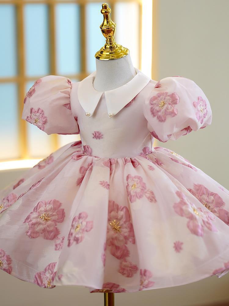 Piano Playing Flower Girl's Wedding Little Girl Princess Dress Birthday Costume