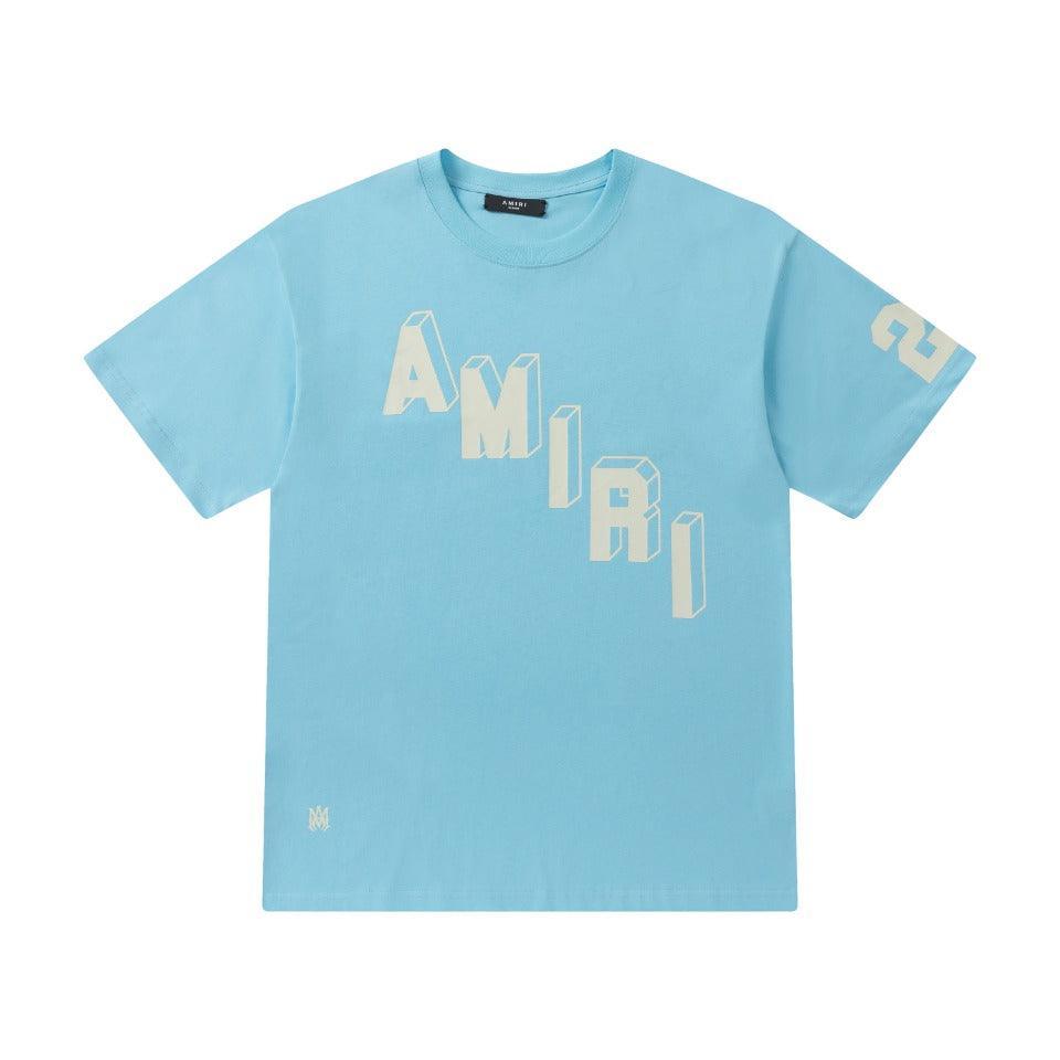 Amiri 23 Blue T-Shirt Without Collar Banlieue91