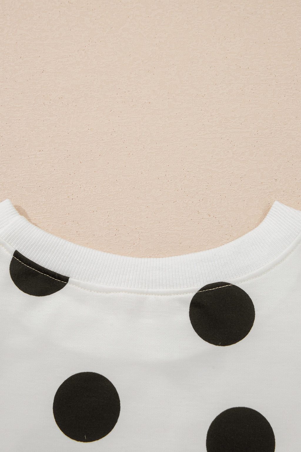 Pink Polka Dot Printed Long Sleeve Flared Mini Dress