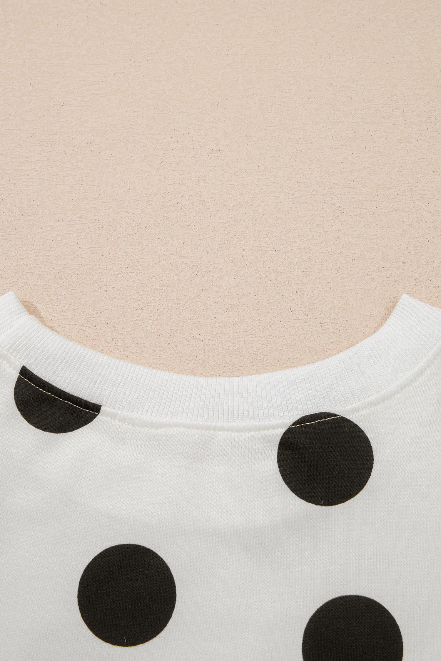 Pink Polka Dot Printed Long Sleeve Flared Mini Dress