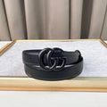 GUCCI Embellished coated-canvas and leather belt 'Black' Banlieue91
