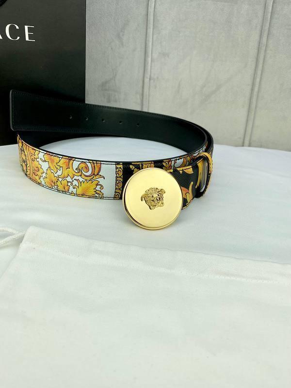 Versace MEDUSA BIGGIE ENAMEL LEATHER BELT Banlieue91