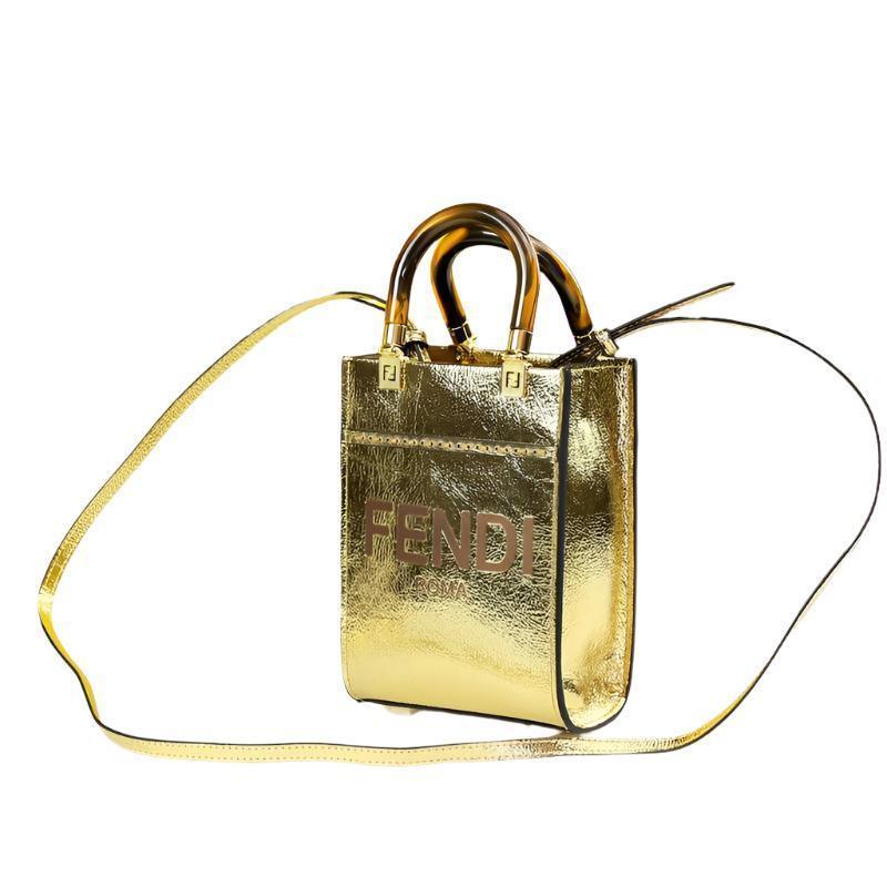 Fendi  Vitello King Plexiglass Logo Embossed Mini Fendi Sunshine Shopper Tote Banlieue91