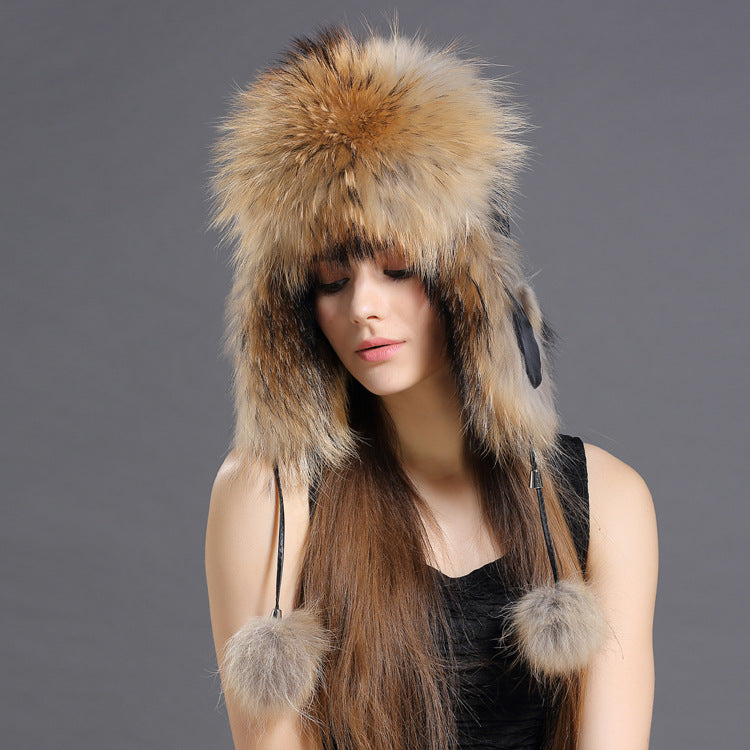 Women’s Korean Fox Fur Lei Feng Hat – Warm Winter Ear Protection Hat FitiqueFit