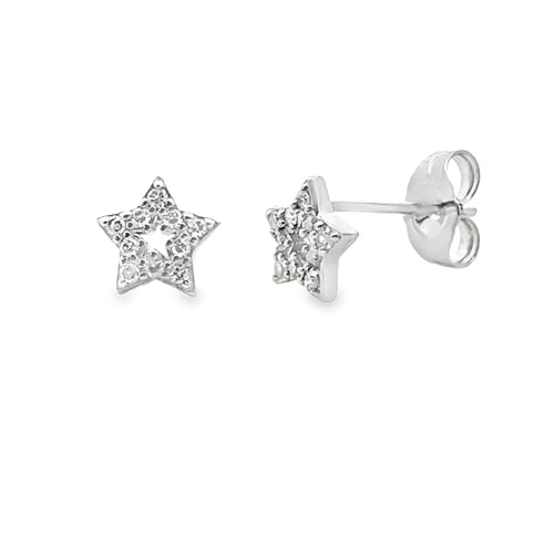 .05ct Diamond Earrings 14KT White Gold Bids.com