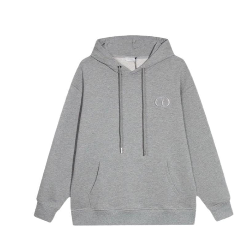 Dior Classic Letter Embroidered Hoodie Grey Banlieue91