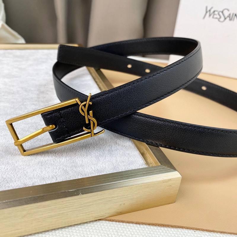 Saint Laurent Classic Monogram Square Buckle Belt Embossed Leather Banlieue91
