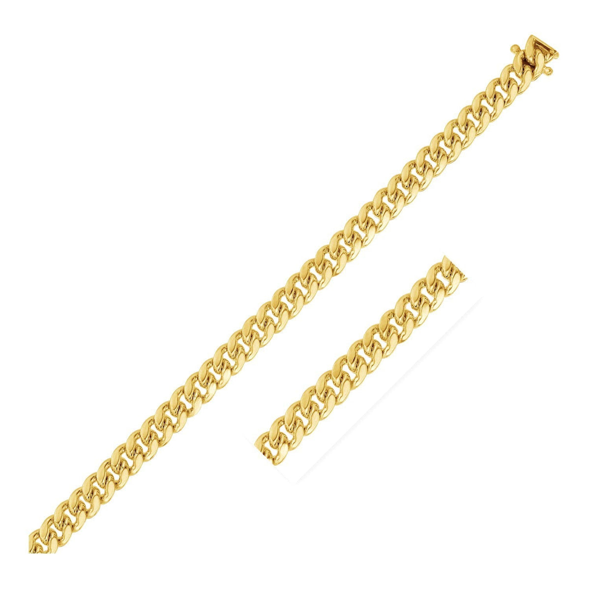 10k Yellow Gold Classic Miami Cuban Solid Bracelet (4.90 mm) Bids.com