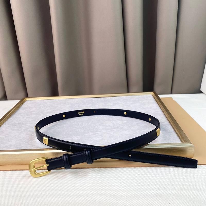 Celine Women Gold Buckle Belt 'Black' Banlieue91