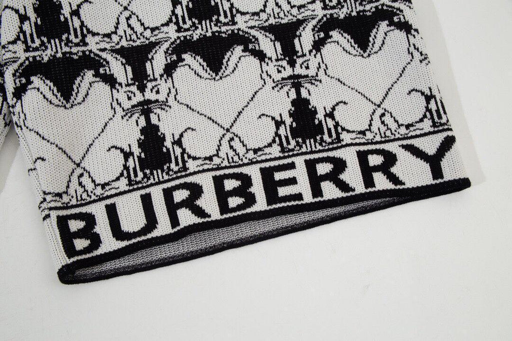 Burberry Men's Striped Cotton Knit Basketball Shorts 'Black/White' Banlieue91