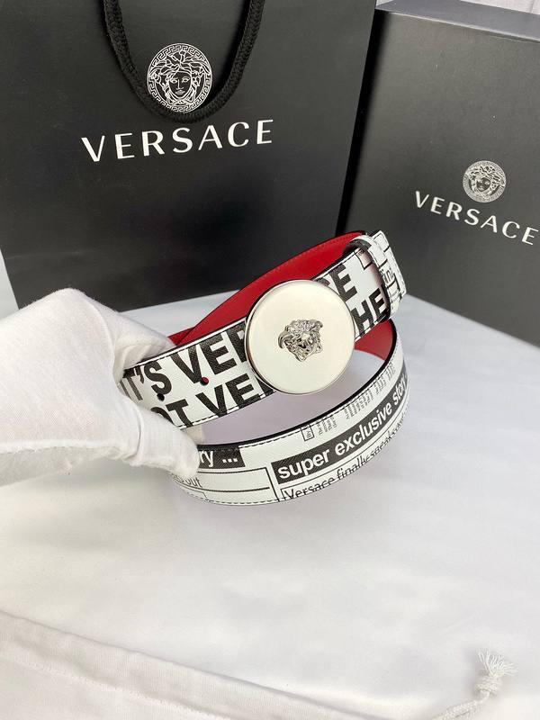 Versace MEDUSA BIGGIE ENAMEL LEATHER BELT Banlieue91