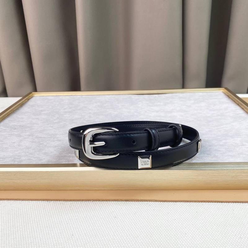 Celine Women Silver Buckle Belt 'Black' Banlieue91