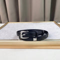 Celine Women Silver Buckle Belt 'Black' Banlieue91