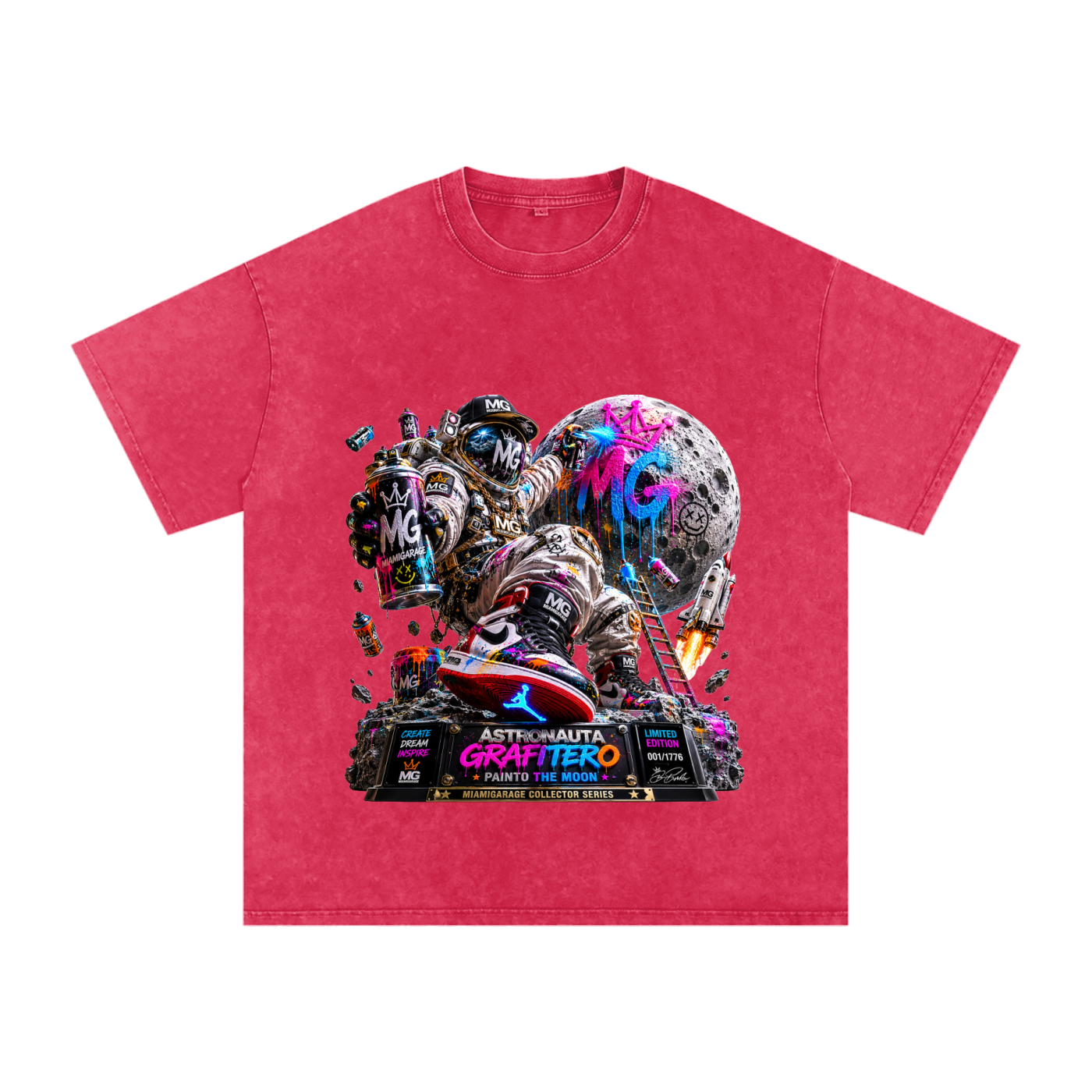 Snow Washed Oversized Cotton T-Shirt