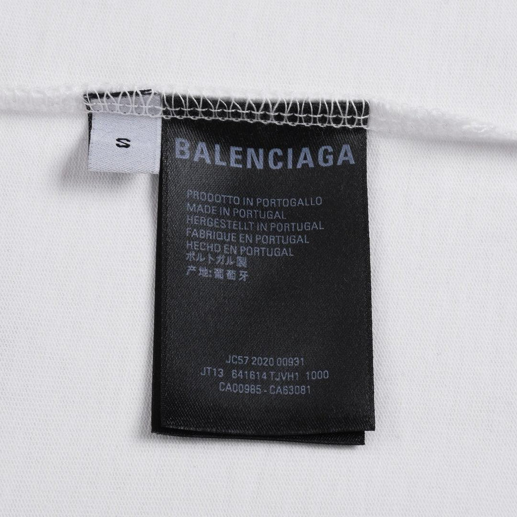 Balenciaga White & Green T-Shirt Without Collar Banlieue91