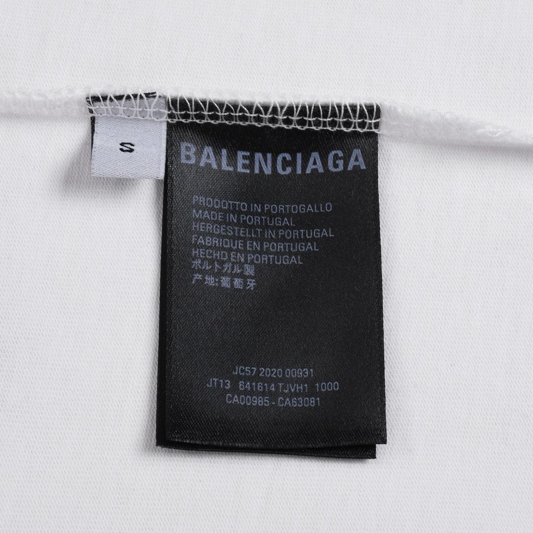 Balenciaga White & Green T-Shirt Without Collar Banlieue91
