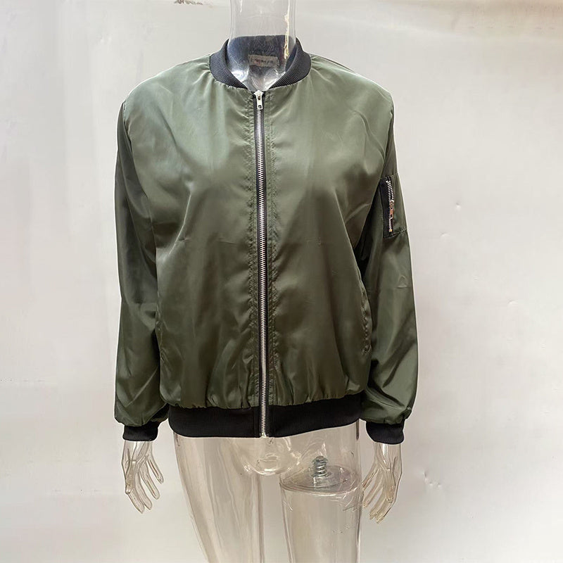 Minimalist Color-Block Stand-Collar Zip Jacket FitiqueFit