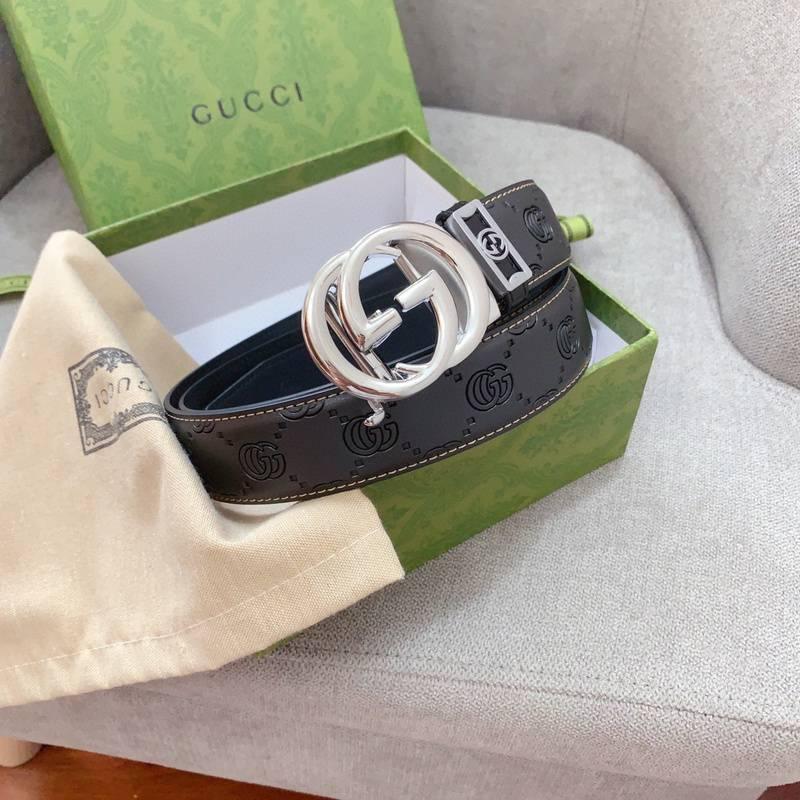 GUCCI Embellished coated-canvas and leather belt 'Black' Banlieue91